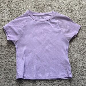 aerie Lilac Ribbed Crop Tee